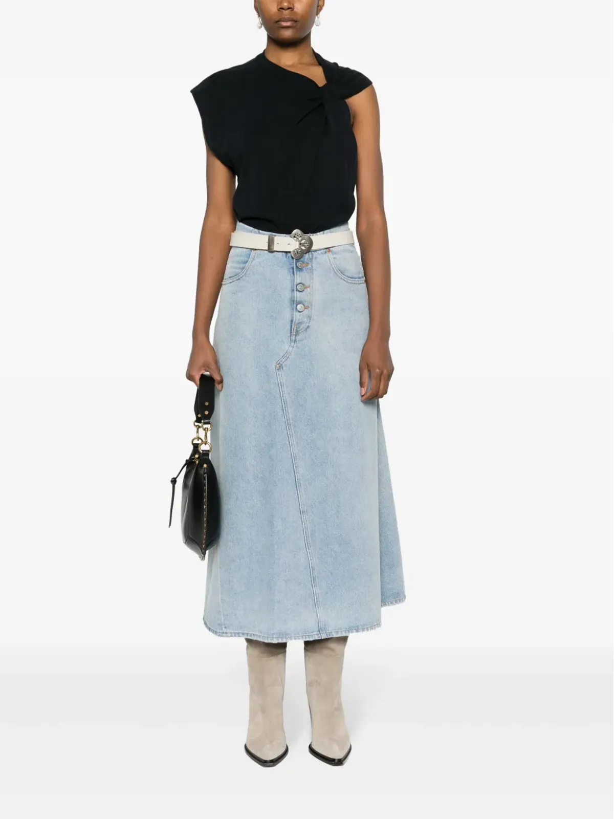 ISABEL MARANT Nayda アシンメトリック Tシャツ - ブラック - 画像2