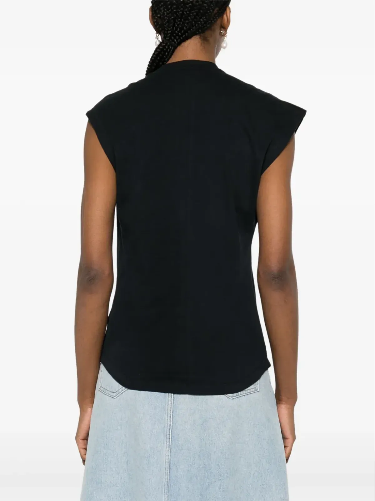 ISABEL MARANT Nayda アシンメトリック Tシャツ - ブラック - 画像4