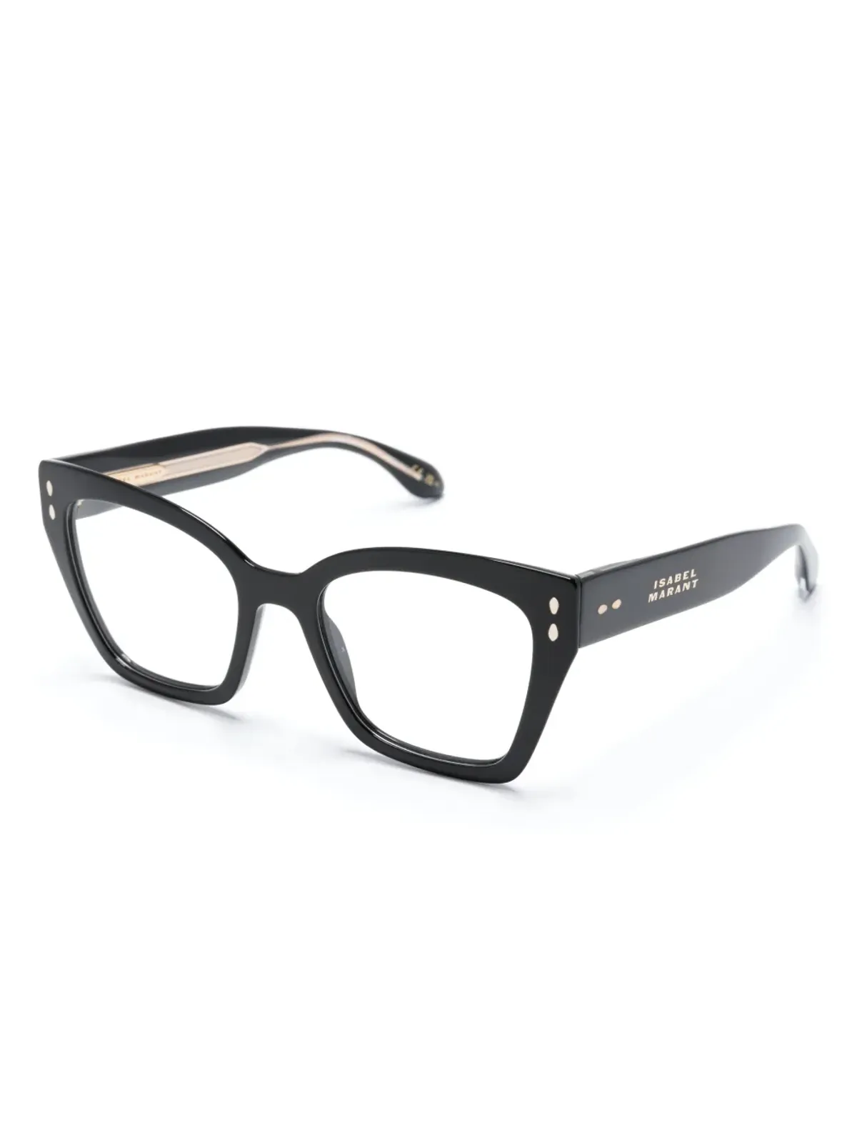 Isabel Marant Eyewear butterfly-frame logo-engraved glasses - Black - 画像2