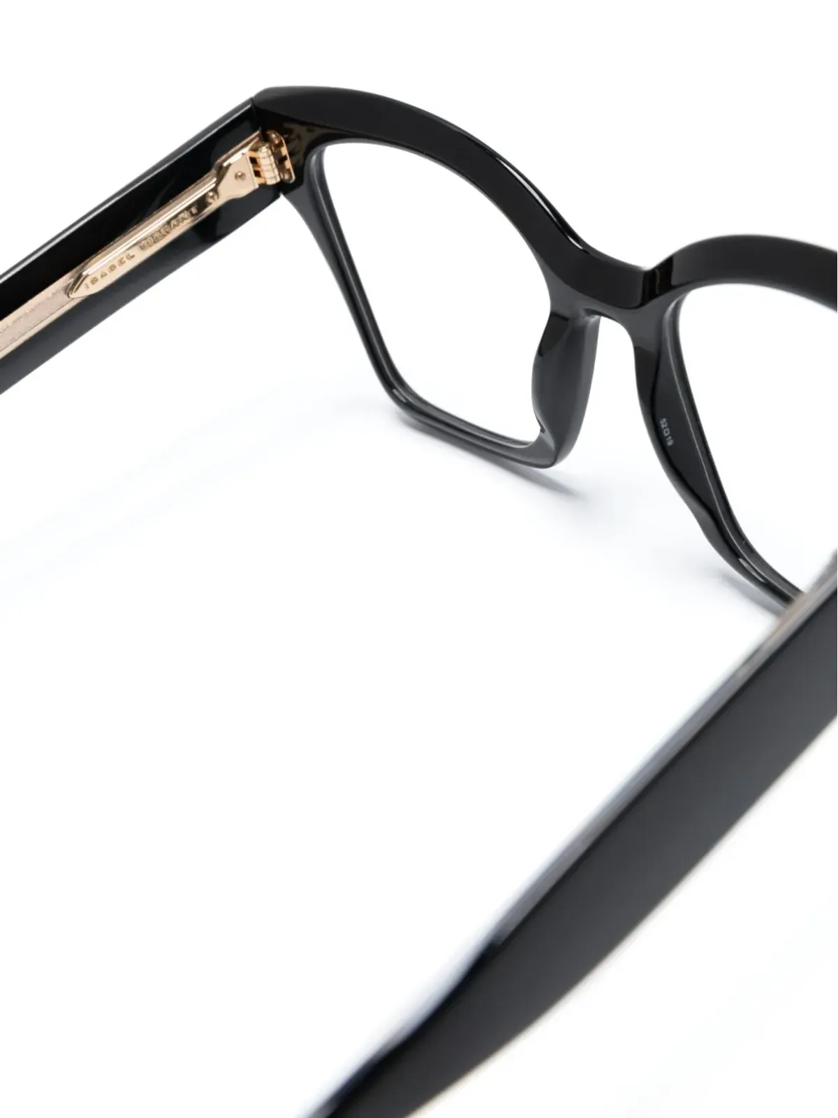Isabel Marant Eyewear butterfly-frame logo-engraved glasses - Black - 画像3