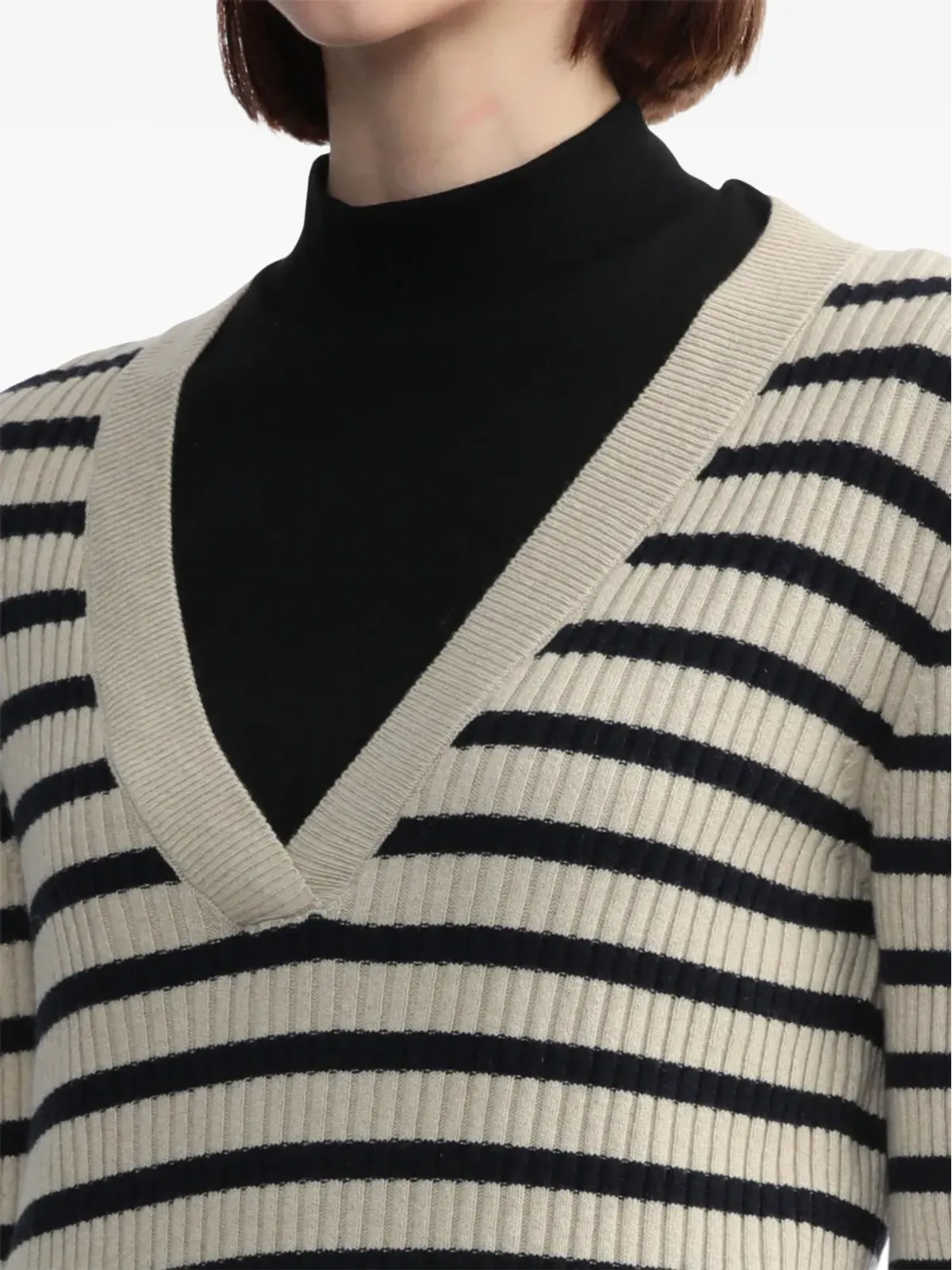 A.P.C. ストライプ柄リブ編みニットセーター - ホワイト - 画像5