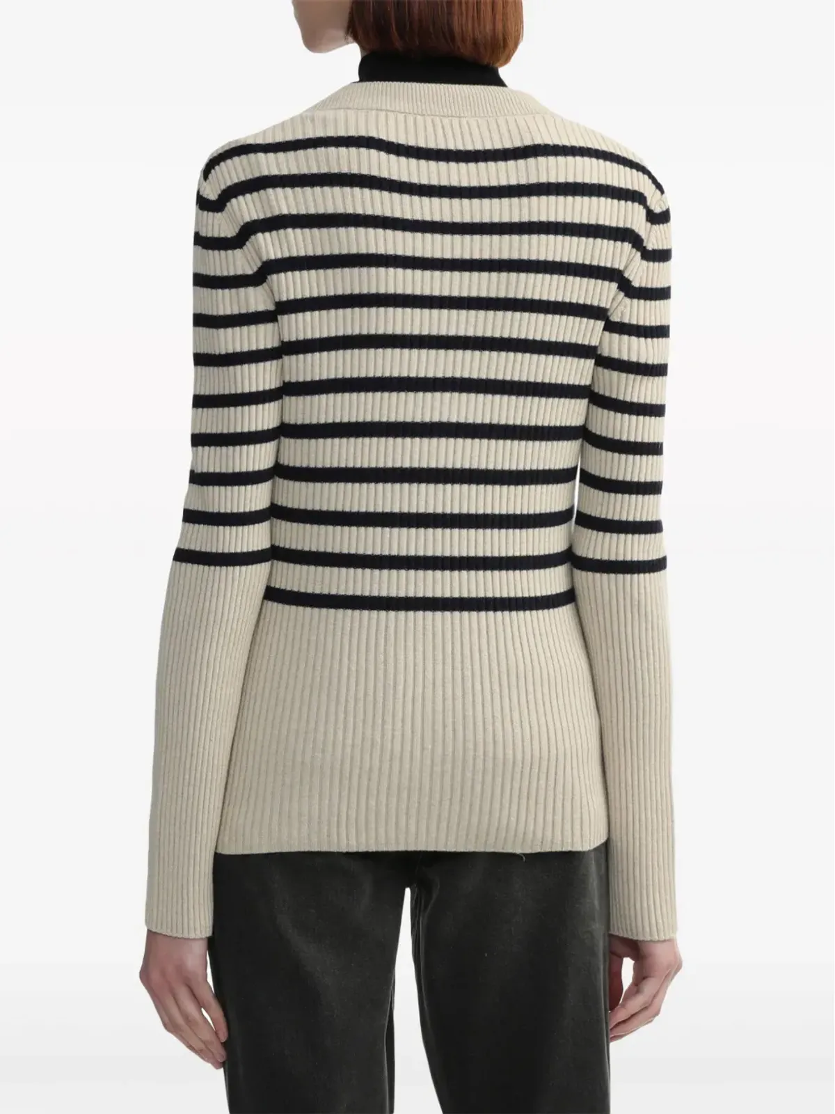 A.P.C. ストライプ柄リブ編みニットセーター - ホワイト - 画像4