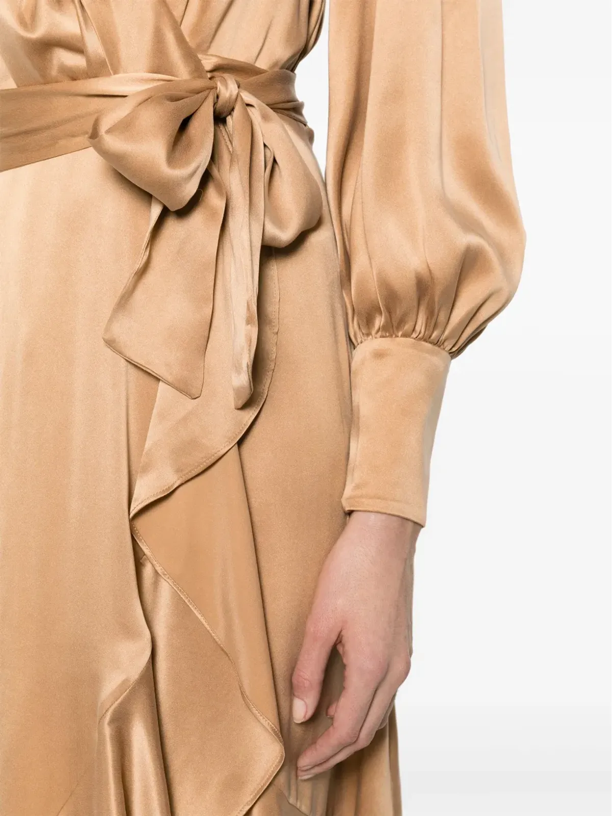 ZIMMERMANN 長袖ラップシルクミディドレス - 画像5