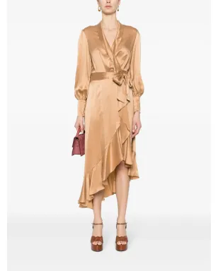 ZIMMERMANN 長袖ラップシルクミディドレス - サムネイル2