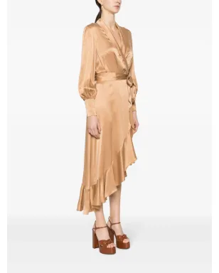 ZIMMERMANN 長袖ラップシルクミディドレス - サムネイル3