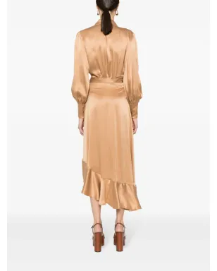 ZIMMERMANN 長袖ラップシルクミディドレス - サムネイル4