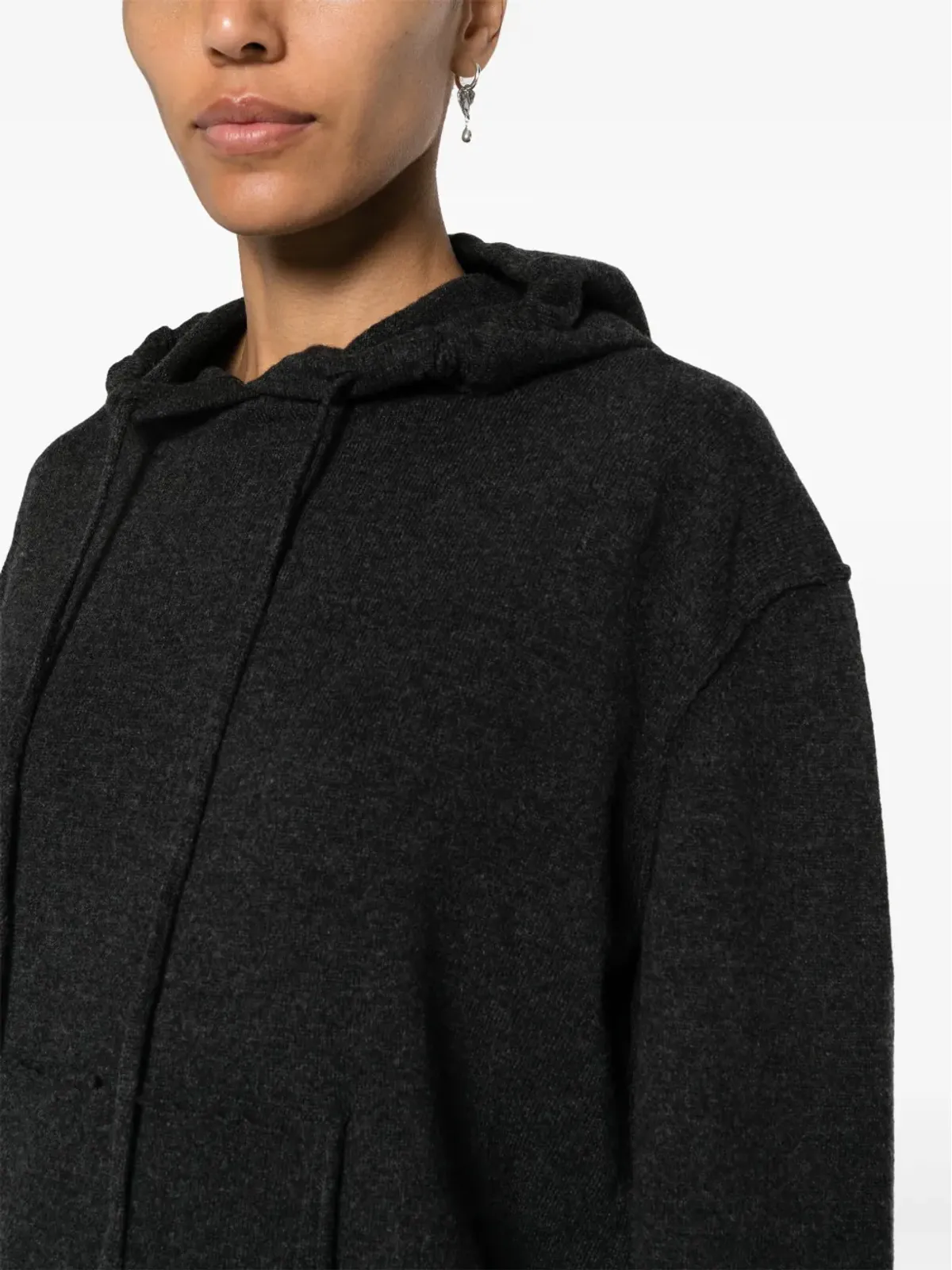 Maison Margiela フォーステッチ ロゴ ウール混紡 フーディ - 画像5