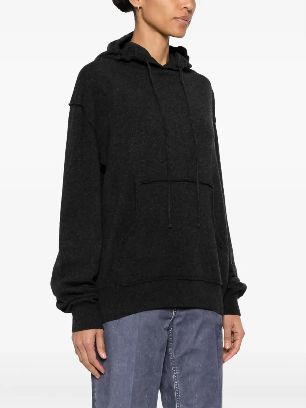 Maison Margiela フォーステッチ ロゴ ウール混紡 フーディ - 画像3
