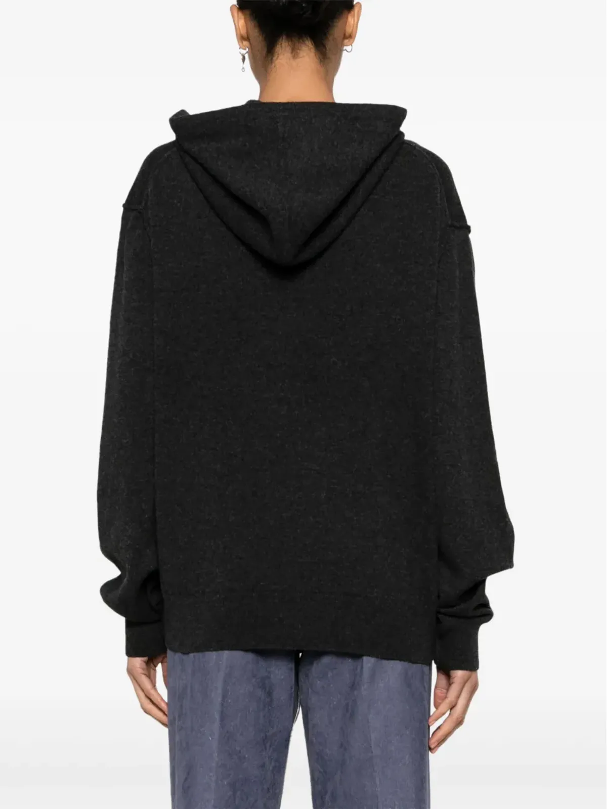 Maison Margiela フォーステッチ ロゴ ウール混紡 フーディ - 画像4