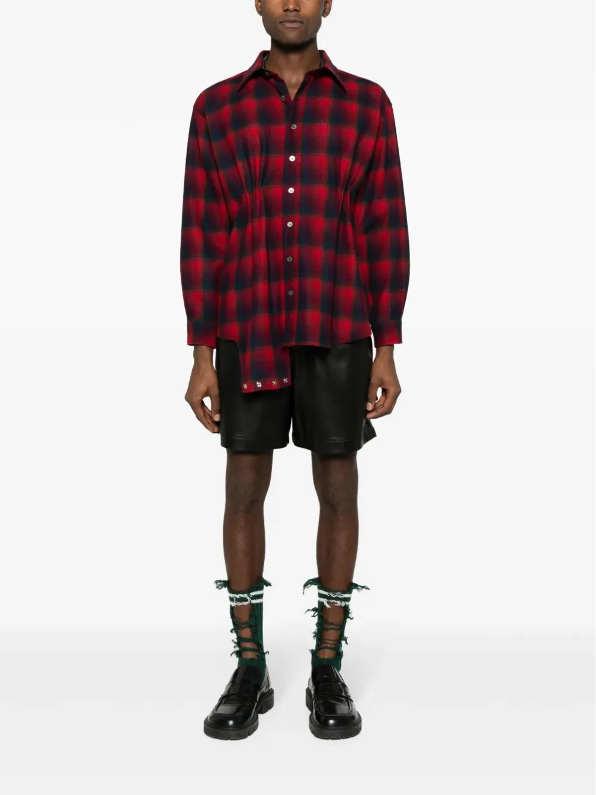 Maison Margiela x Pendleton チェック柄 ウール シャツ - 画像2