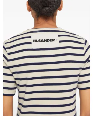 Jil Sander ストライプ入りコットン Tシャツ - ホワイト - サムネイル5