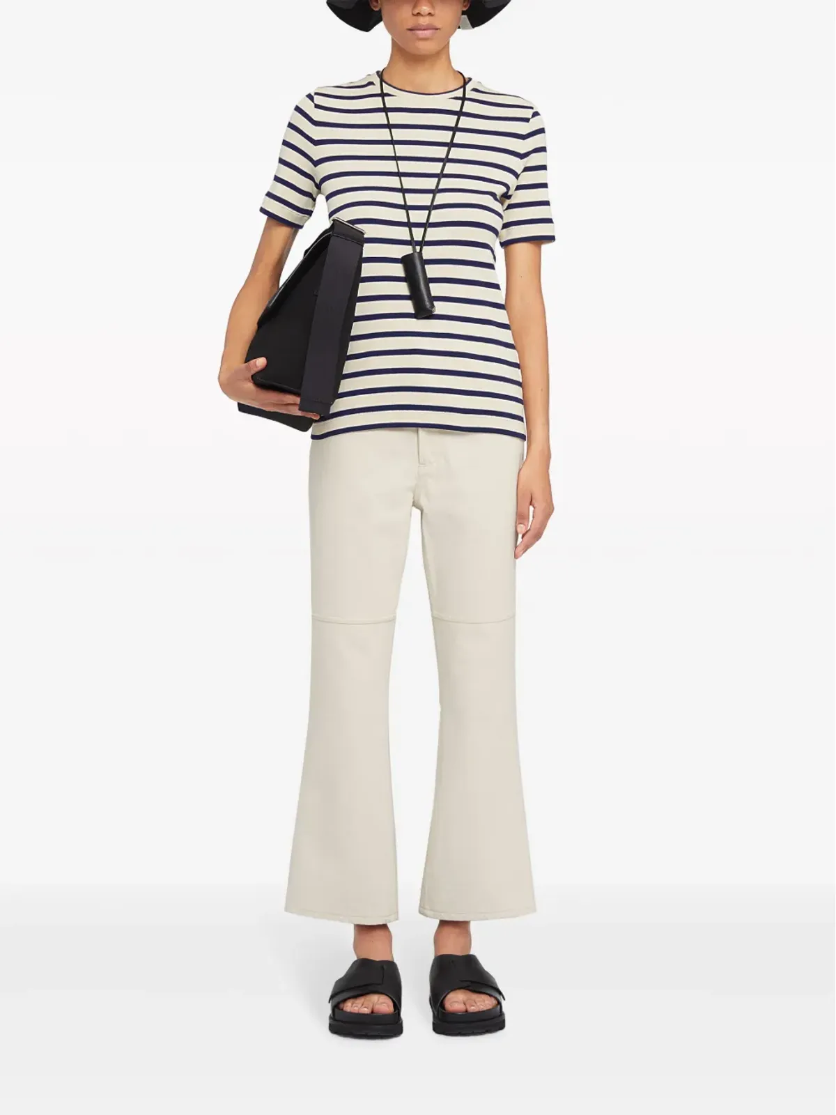 Jil Sander ストライプ入りコットン Tシャツ - ホワイト - 画像2