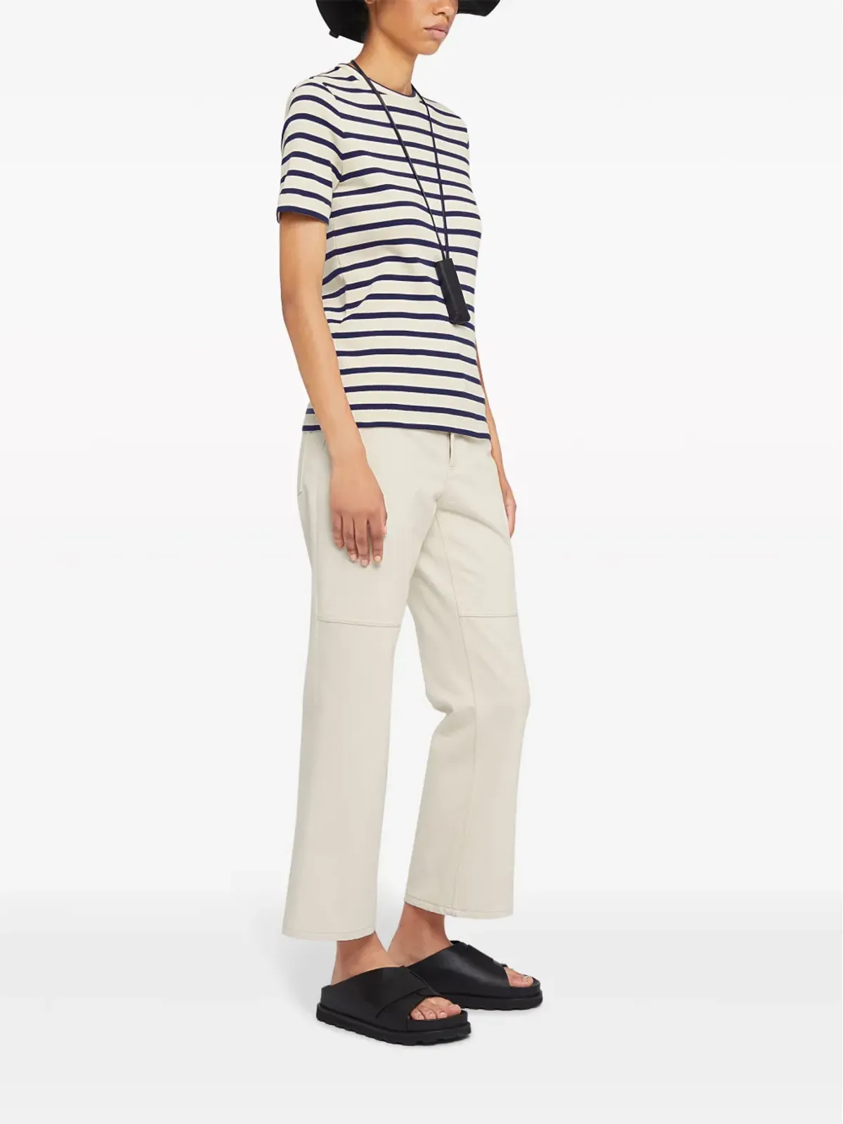 Jil Sander ストライプ入りコットン Tシャツ - ホワイト - 画像3