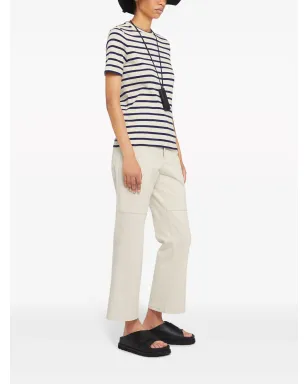 Jil Sander ストライプ入りコットン Tシャツ - ホワイト - サムネイル3