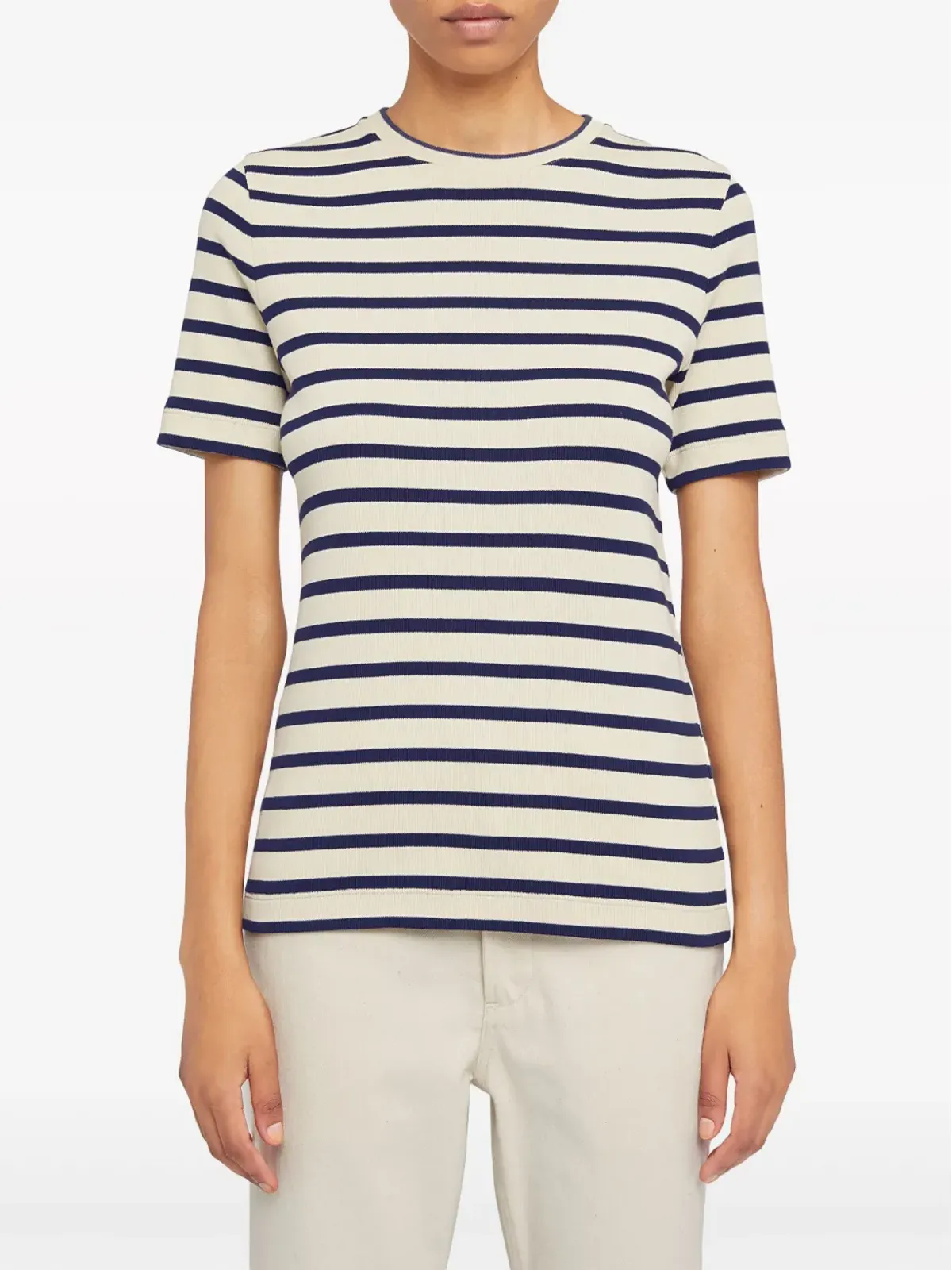 Jil Sander ストライプ入りコットン Tシャツ - ホワイト - 画像4