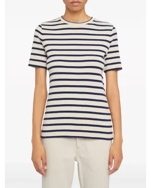 Jil Sander ストライプ入りコットン Tシャツ - ホワイト - サムネイル4