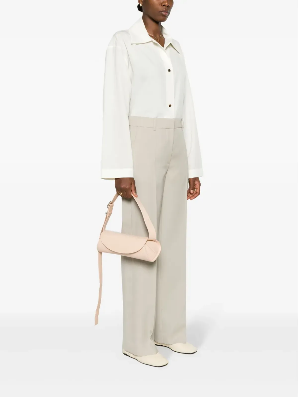 Jil Sander カノーロ アイコニック ライン ショルダーバッグ ピンク - 画像2