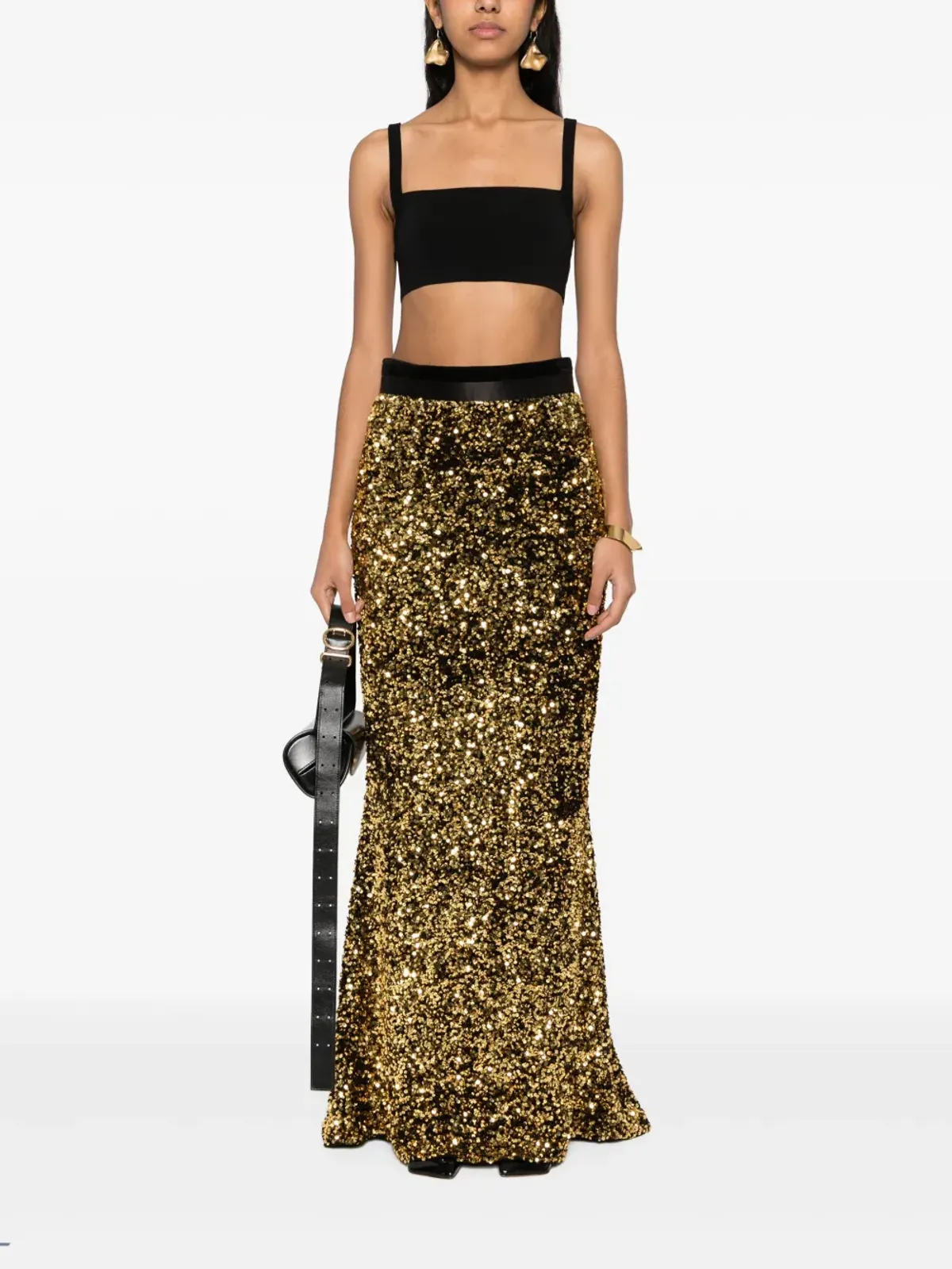 STYLAND sequin-embellished maxi skirt - Gold - 画像2