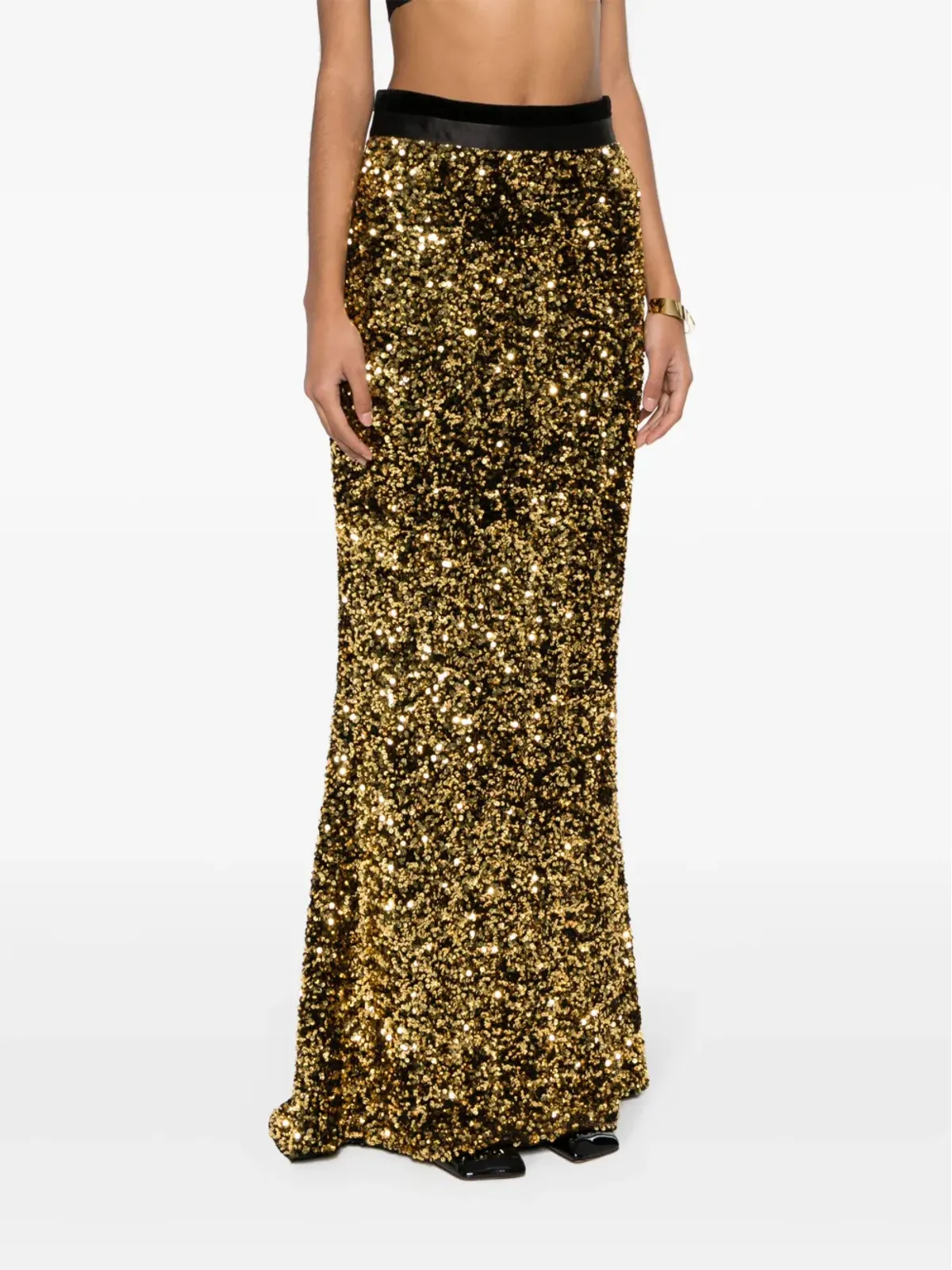 STYLAND sequin-embellished maxi skirt - Gold - 画像3