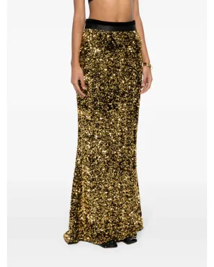 STYLAND sequin-embellished maxi skirt - Gold - サムネイル3