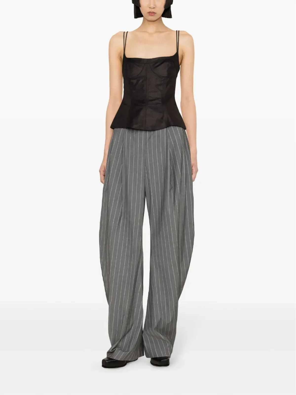 Stella McCartney コルセット風ペプラムタンクトップ - ブラック - 画像2