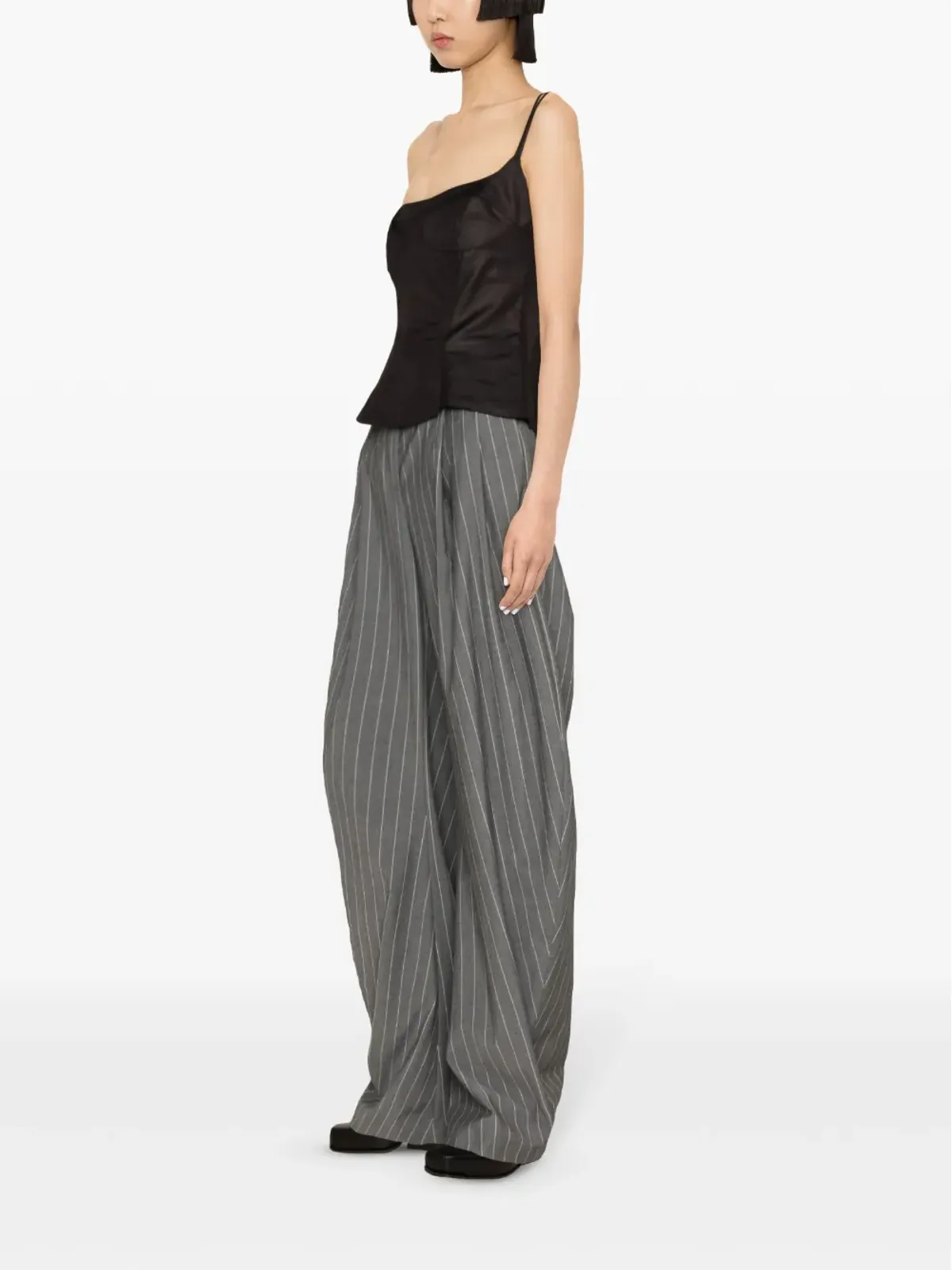 Stella McCartney コルセット風ペプラムタンクトップ - ブラック - 画像3
