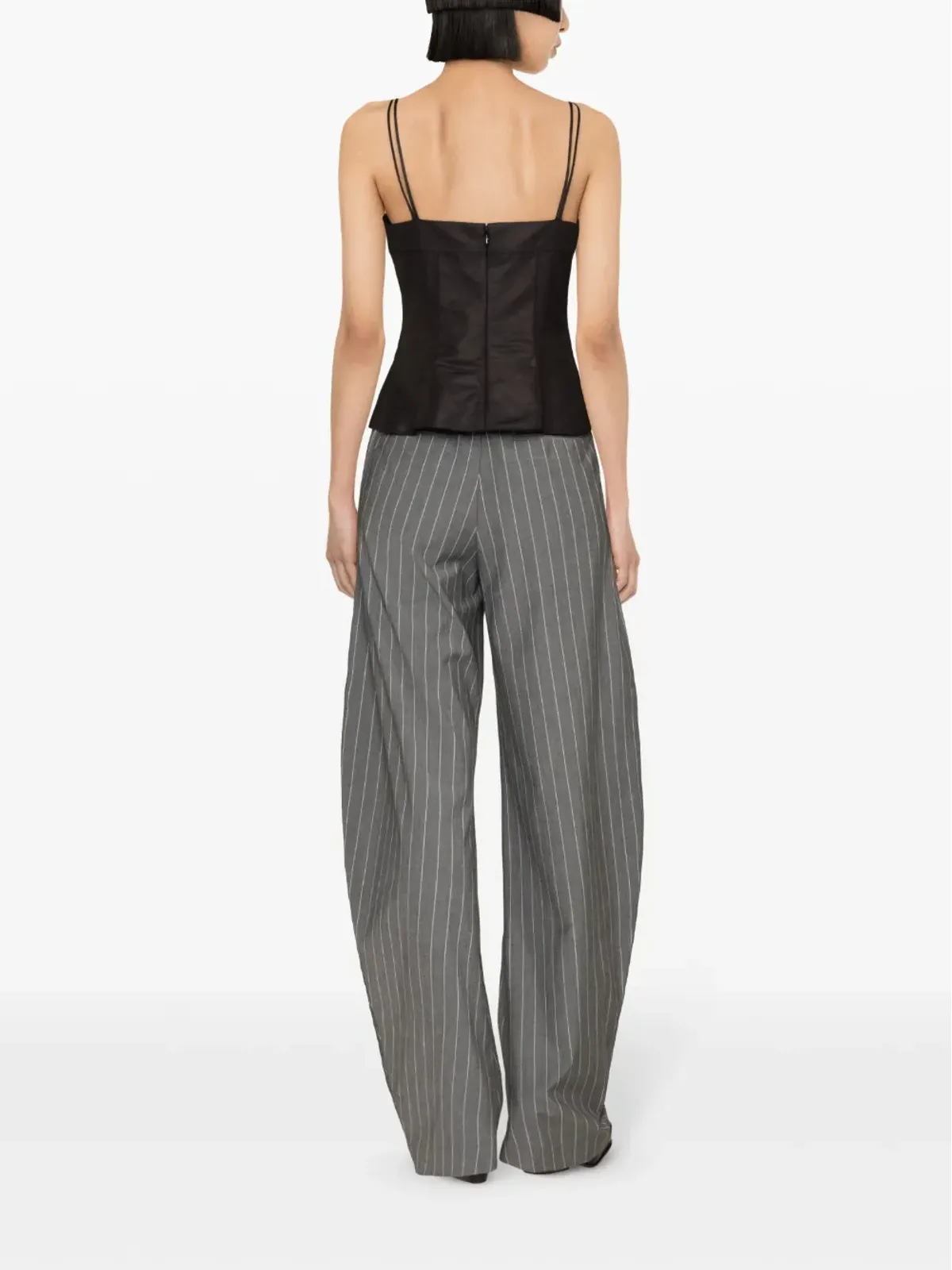 Stella McCartney コルセット風ペプラムタンクトップ - ブラック - 画像4