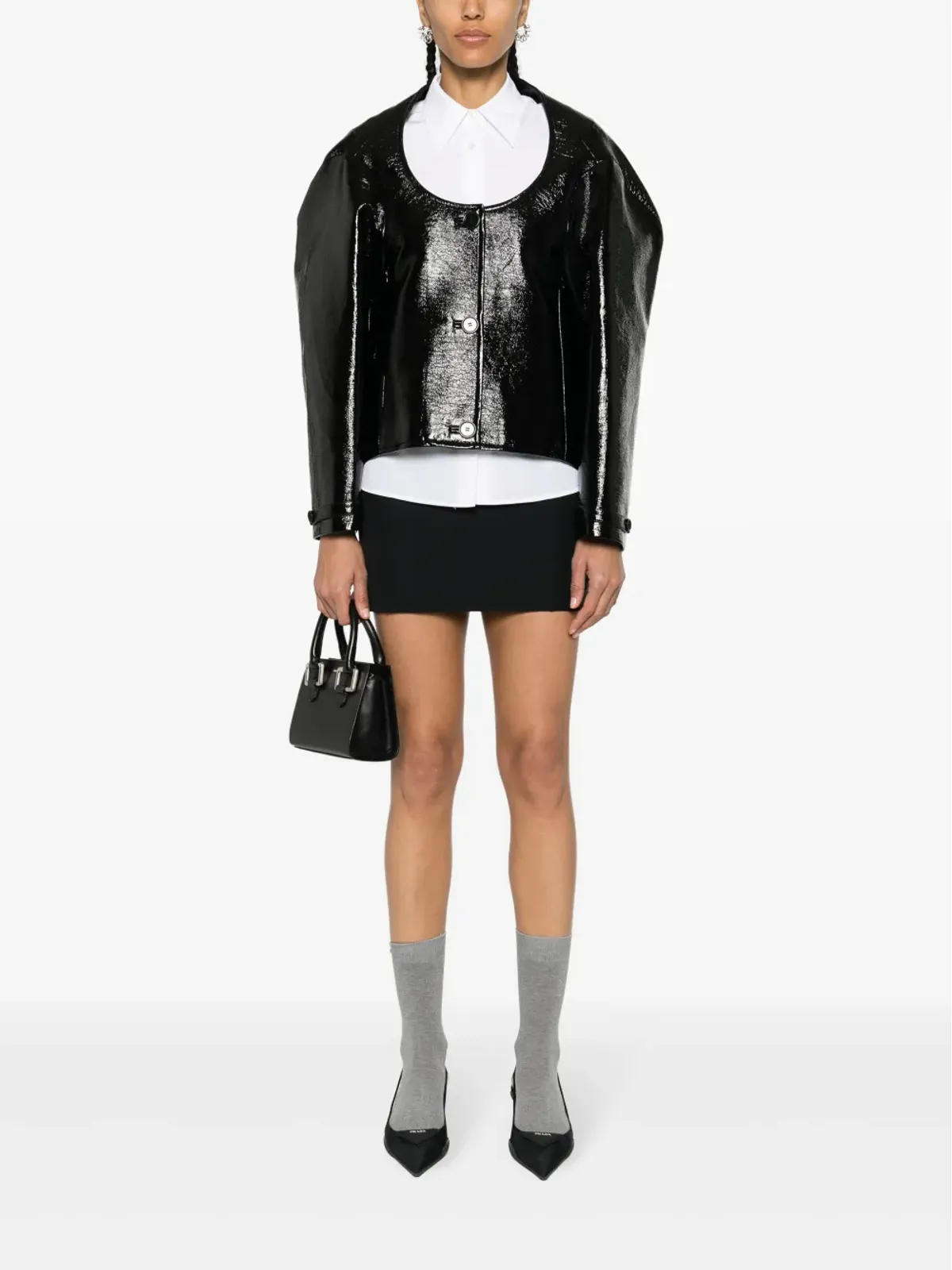 Courrèges コクーン ビニールジャケット - ブラック - 画像2