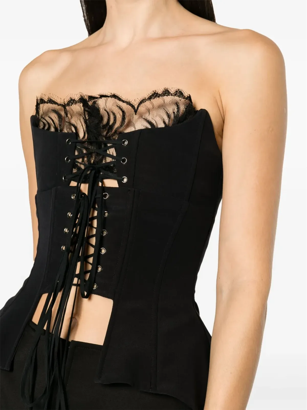 MANURÍ コルセット風パネルレーストップ - 画像5