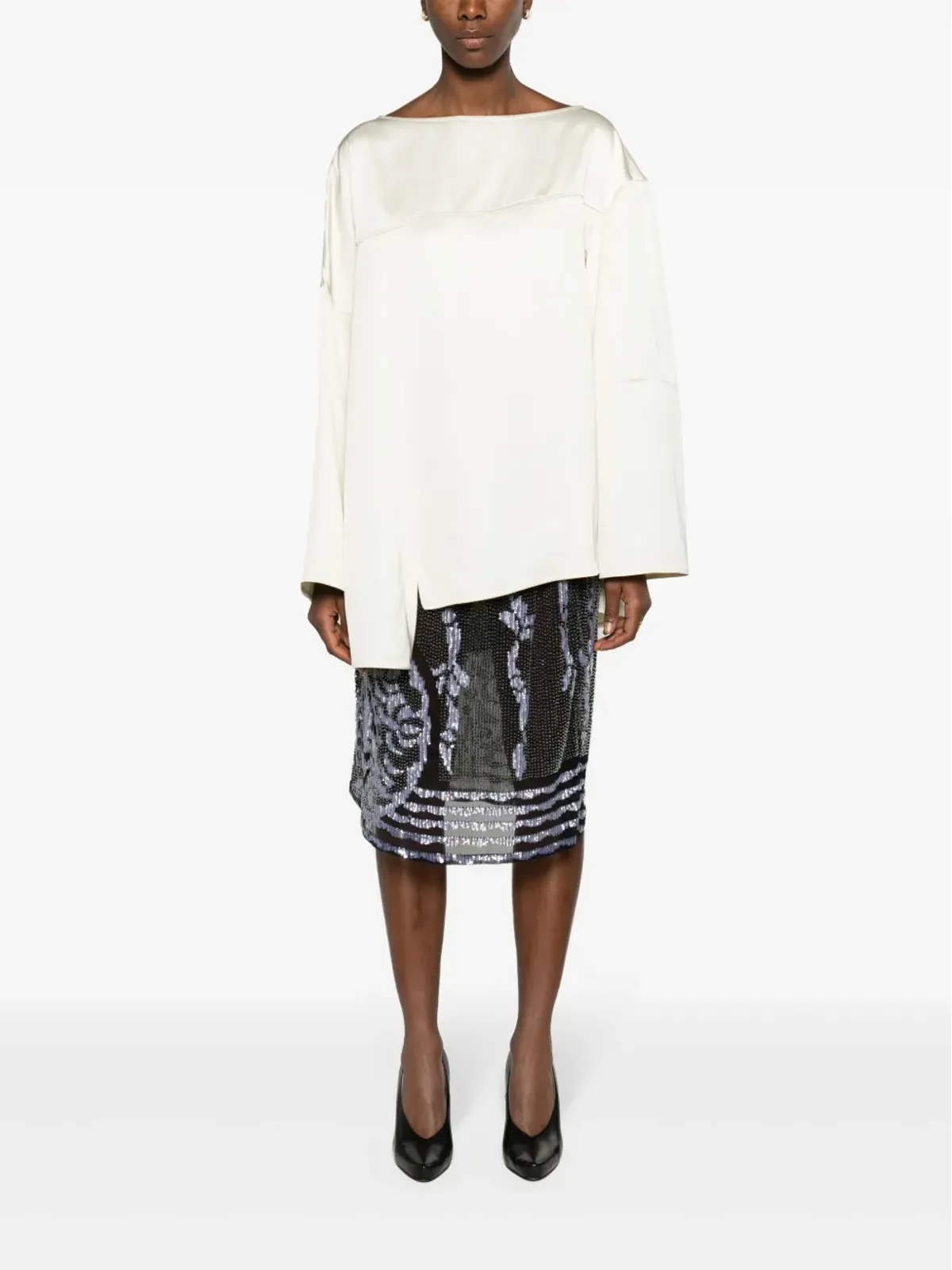 Jil Sander シームディテール クレープ ブラウス - 画像2