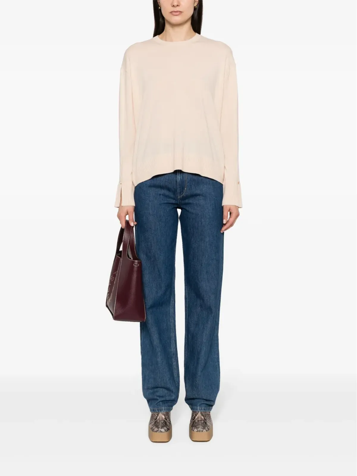 Stella McCartney クルーネック長袖ニットセーター - ピンク - 画像2