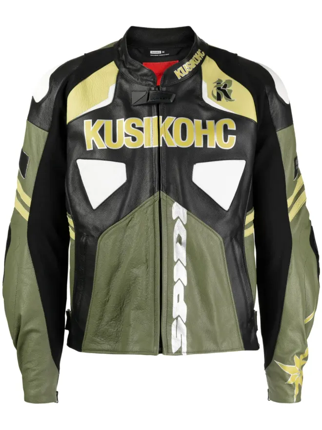 KUSIKOHC KUSIKOHC Spidi ロゴプリント レザー ジャケットの商品画像
