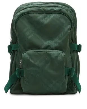 Burberry チェック柄ジャカード バックパック グリーン - サムネイル1
