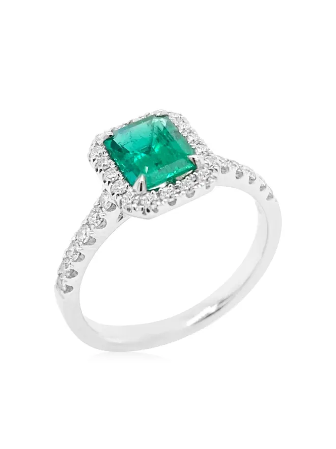HYT Jewelry HYT Jewelry プラチナ ダイヤモンドとコロンビア産エメラルドのリング - Silverの商品画像