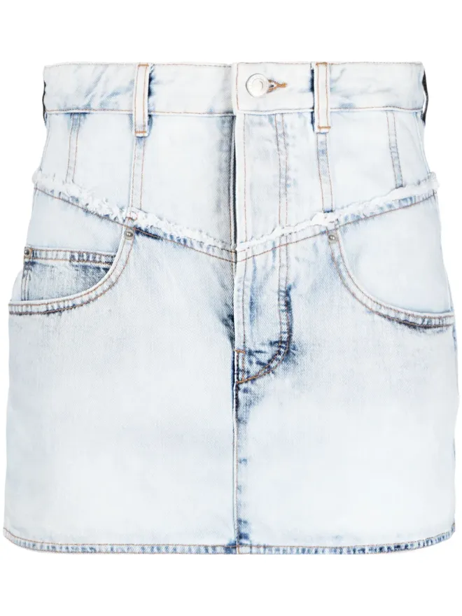 Isabel Marant ISABEL MARANT Narjis ほつれ加工デニムミニスカート - ブルーの商品画像