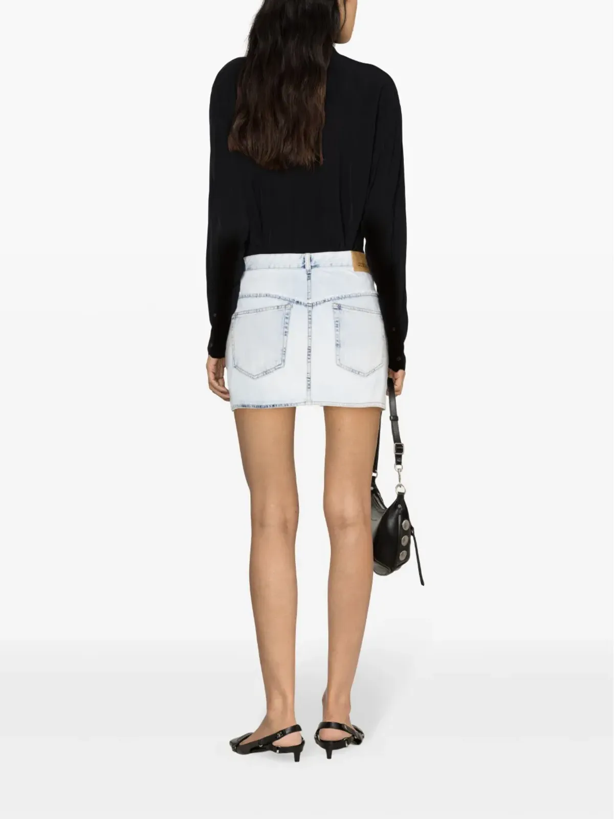 ISABEL MARANT Narjis ほつれ加工デニムミニスカート - ブルー - 画像3
