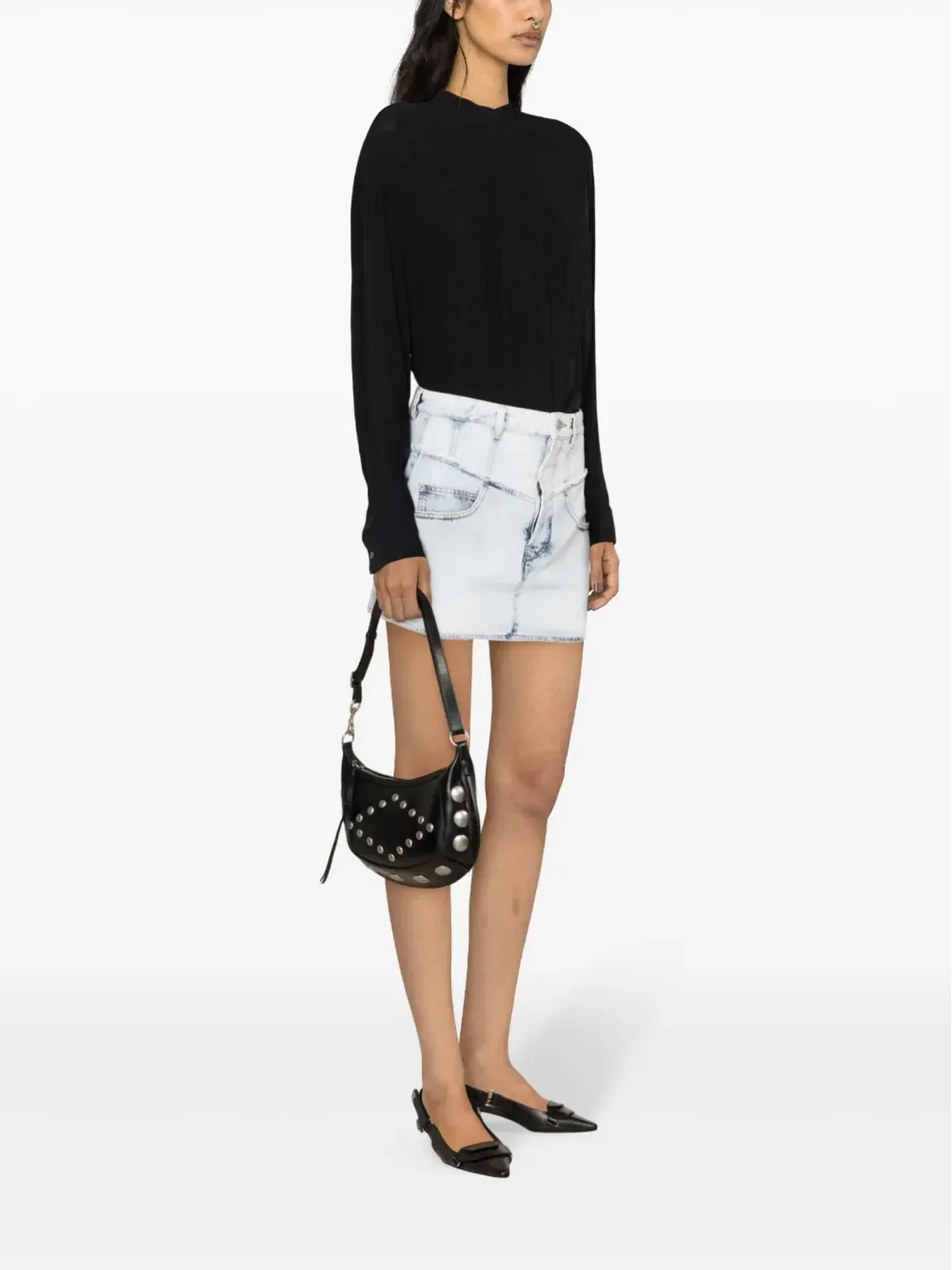 ISABEL MARANT Narjis ほつれ加工デニムミニスカート - ブルー - 画像4