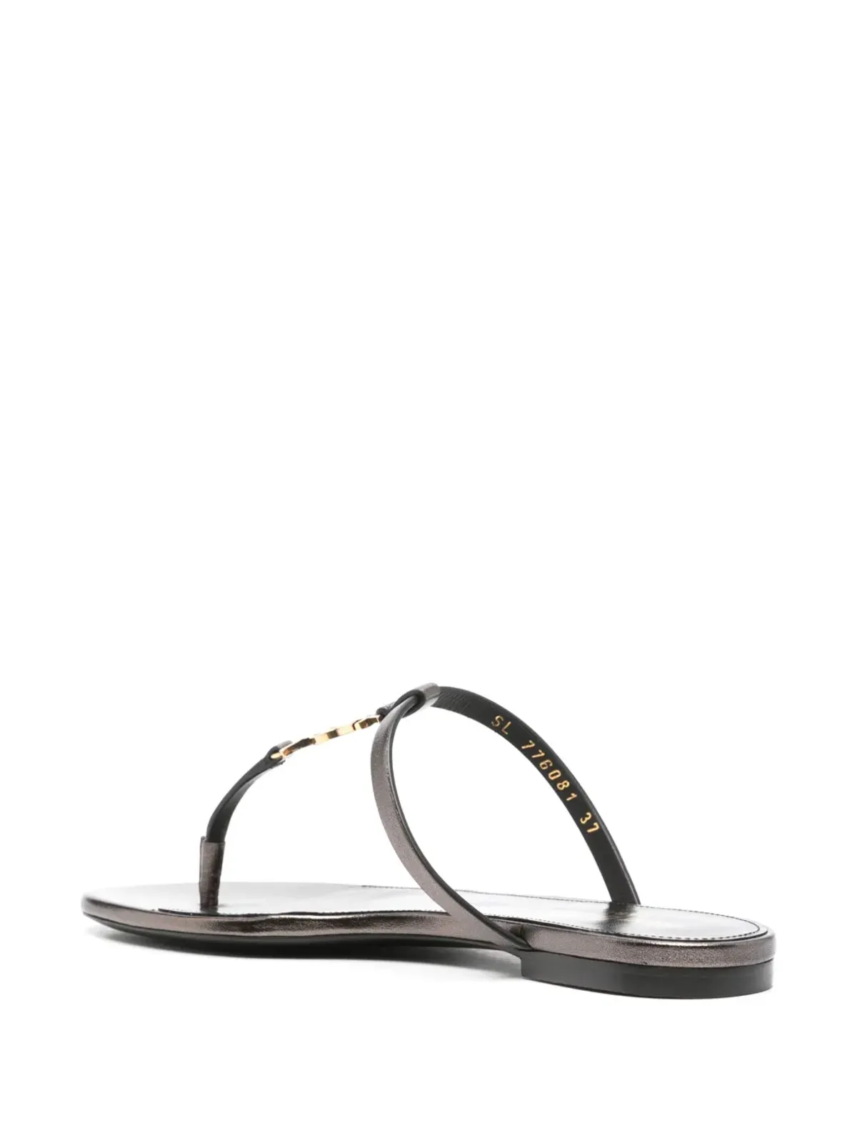Saint Laurent カサンドラ レザー フリップフロップ - ブラウン - 画像3