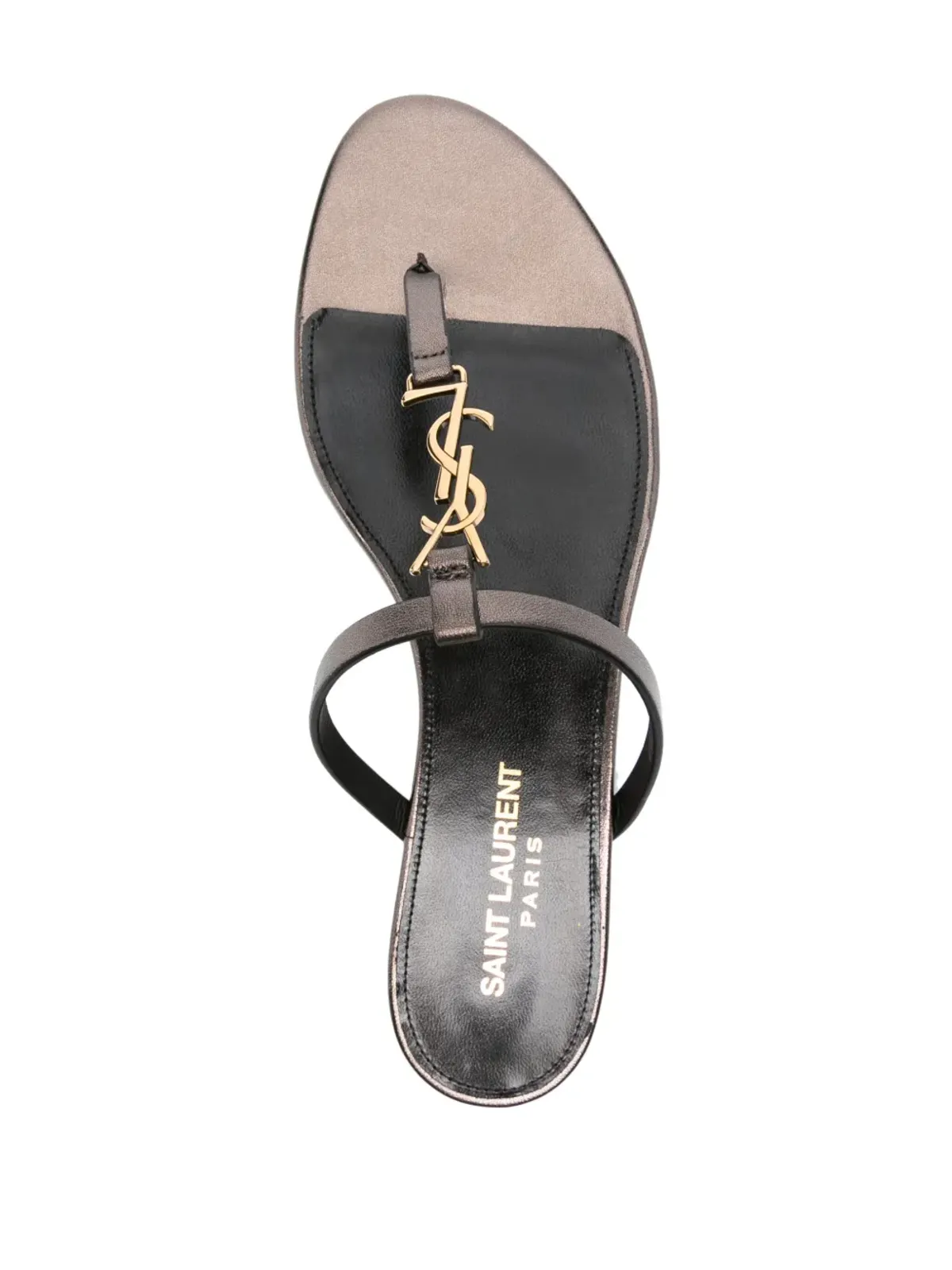 Saint Laurent カサンドラ レザー フリップフロップ - ブラウン - 画像4