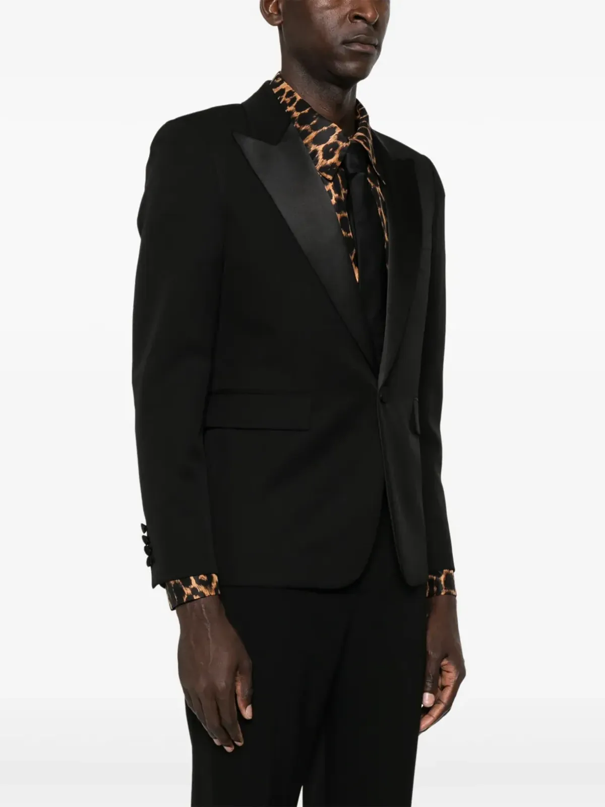 Saint Laurent タキシードジャケット グレイン・ド・プードル - ブラック - 画像3