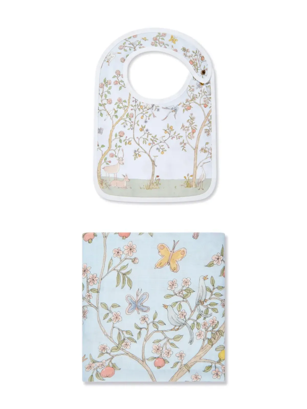 Atelier Choux Carré & Satin In Bloom ビブセット（2枚入り） - ブルー - 画像1