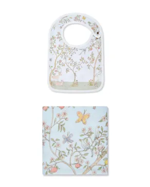 Atelier Choux Carré & Satin In Bloom ビブセット（2枚入り） - ブルー - サムネイル1