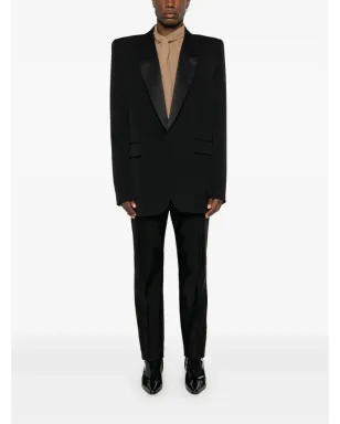 Saint Laurent ハイウエスト テーラード トラウザー - ブラック - サムネイル2