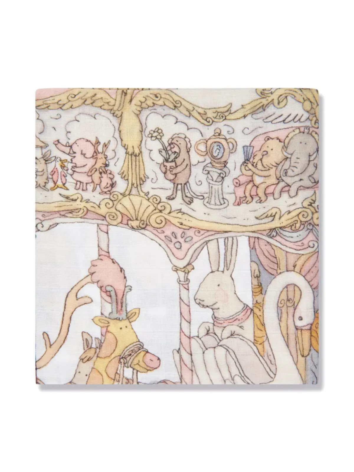 Atelier Choux Carré & Satin Carousel ビブセット（2枚組） - White - 画像5