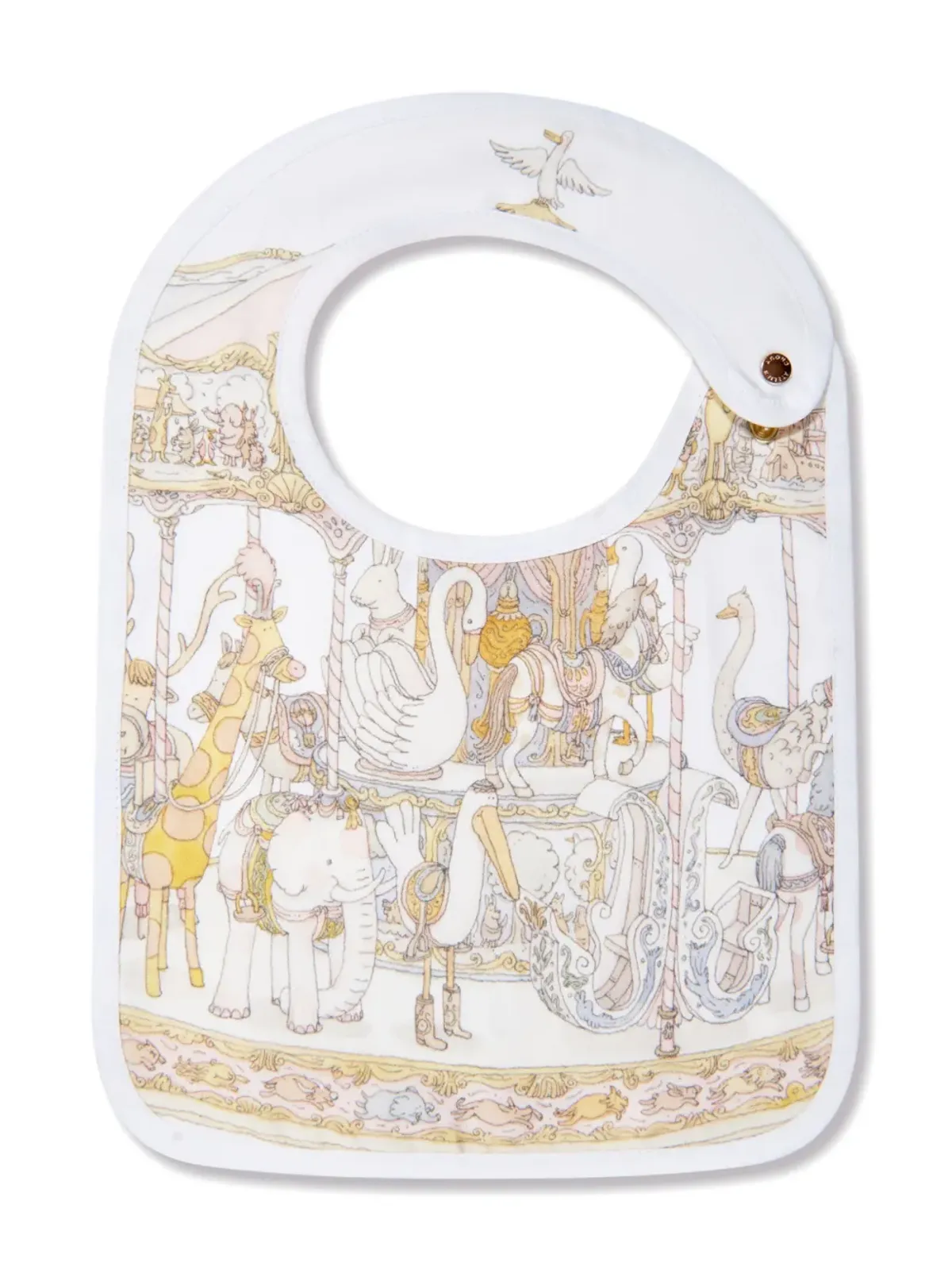 Atelier Choux Carré & Satin Carousel ビブセット（2枚組） - White - 画像2