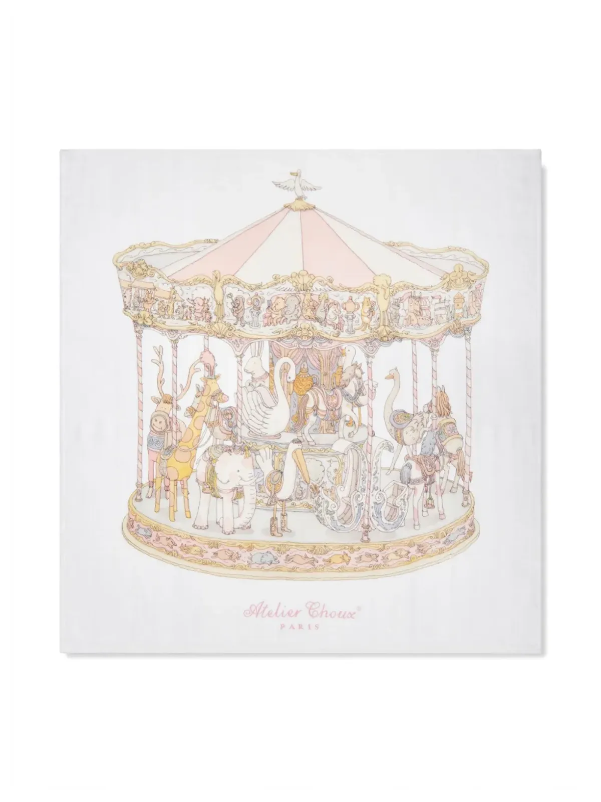 Atelier Choux Carré & Satin Carousel ビブセット（2枚組） - White - 画像4