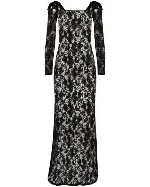 Nina Ricci ボウ装飾付きスパンコール入りレースのイブニングドレス - Black - サムネイル1