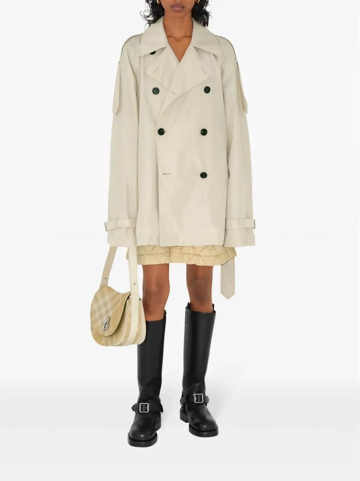 Burberry ショート シルク トレンチコート - 画像2
