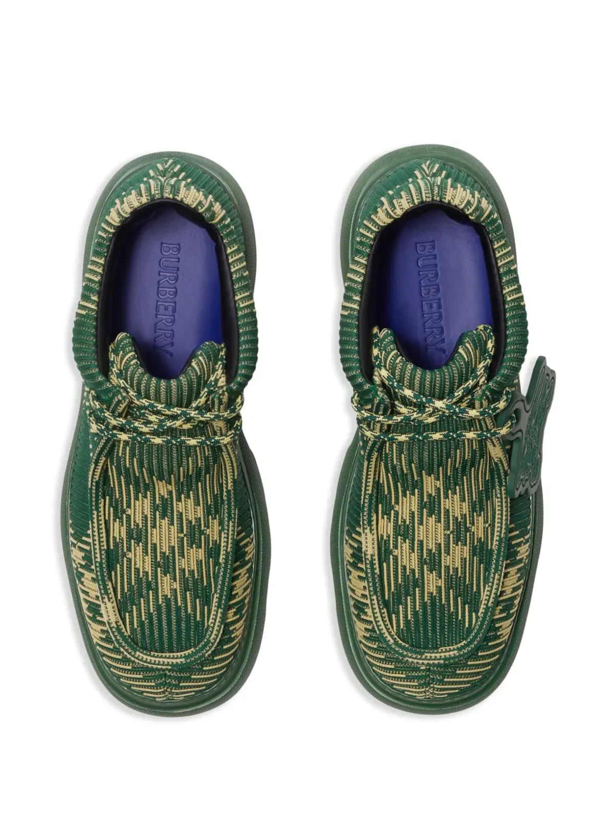 Burberry EKD チェック柄ダービーシューズ - グリーン - 画像4