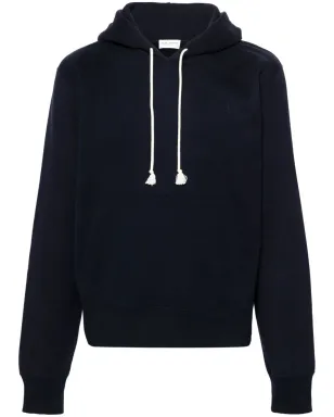 Saint Laurent Cassandre刺繍入りコットンフーディ ブルー - サムネイル1